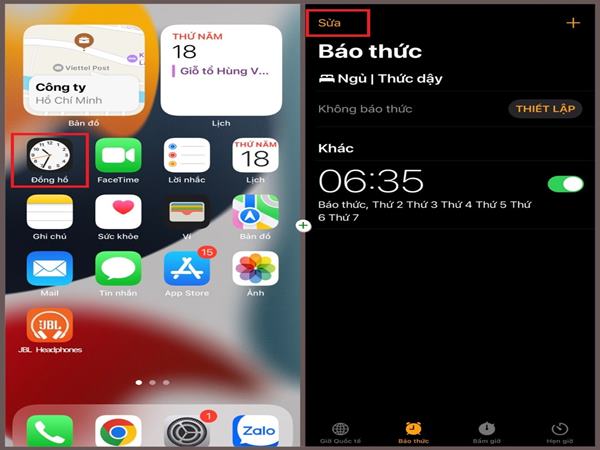 Cách đổi chuông báo thức iphone