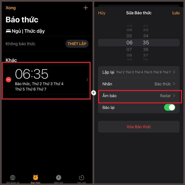 cách đổi nhạc chuông báo thức iphone