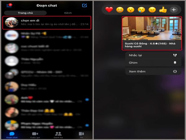 Cách ghim đoạn chat trên Messenger