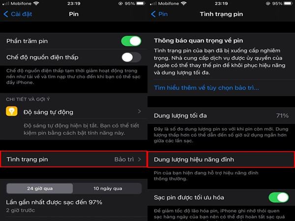 Kiểm tra tình trạng pin iPhone