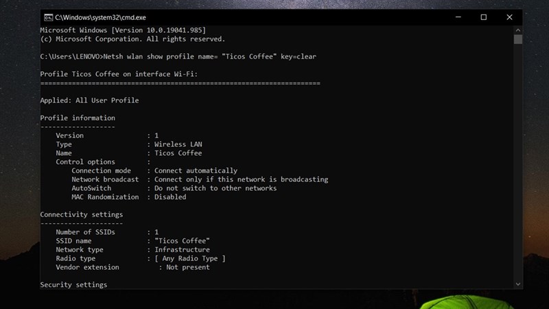 Xem mật khẩu Wifi trên Laptop bằng Command Prompt