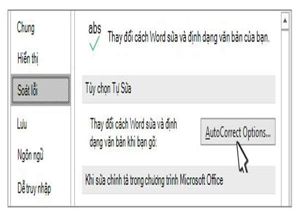 Tắt tính năng tự động sửa trong Word
